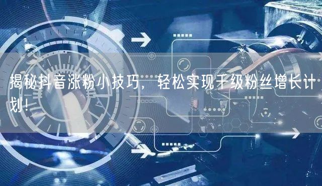 揭秘抖音涨粉小技巧，轻松实现千级粉丝增长计划！